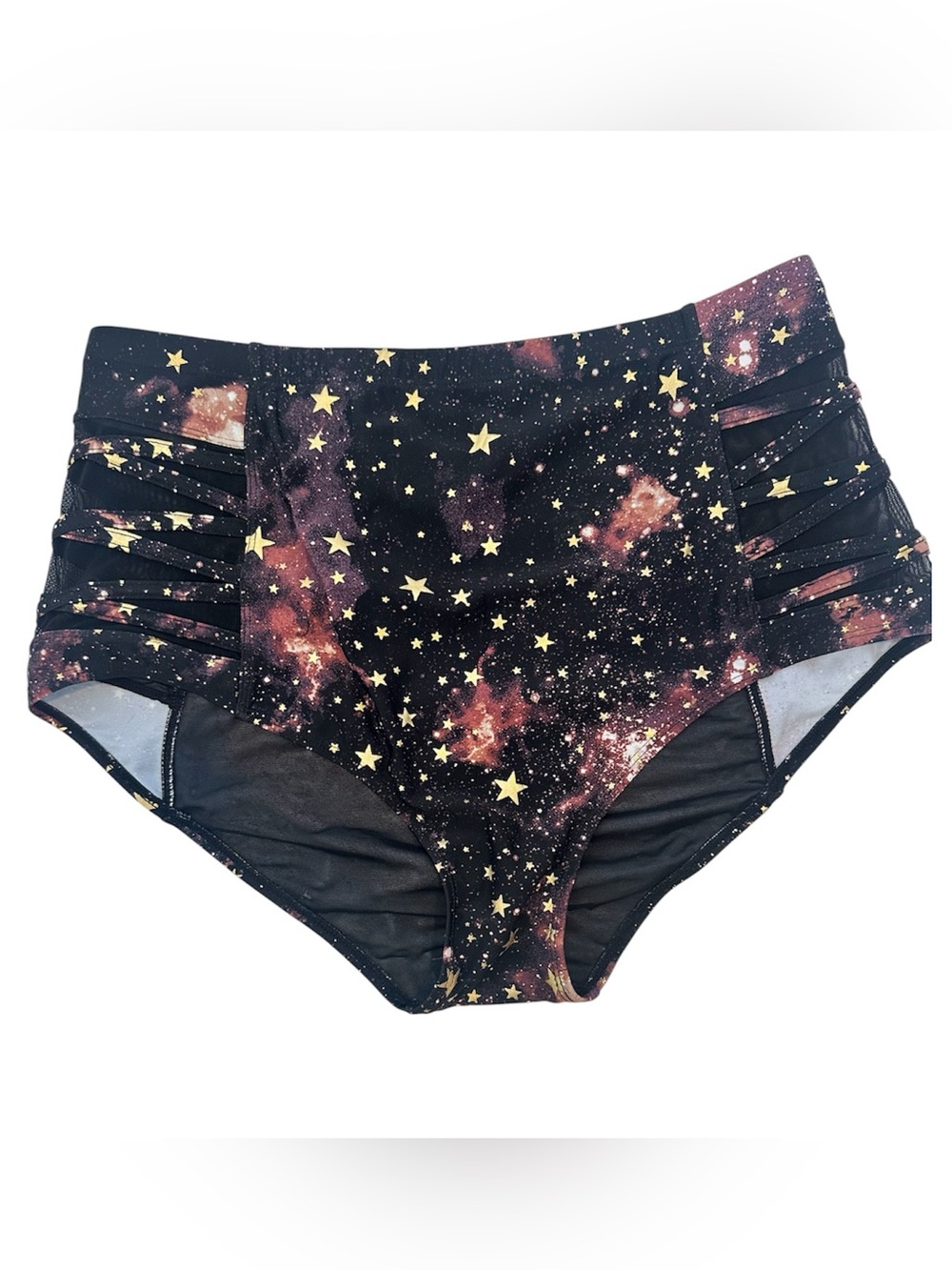 torrid Black & Gold Galaxy High-Waist Women's Swim Bottoms Size 1